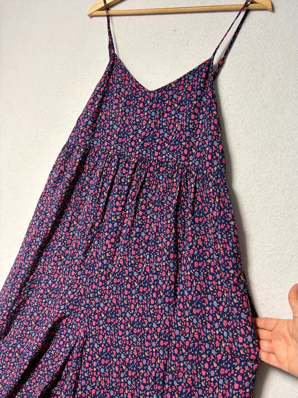 Natural Life Sedona Jumpsuit Small Navy Pink Floral Boho Wide Leg Pockets Earthy - Picture 5 of 9